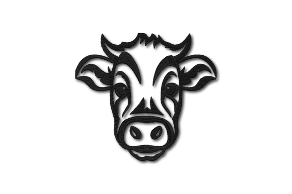 Cow Head Embroidery Design
